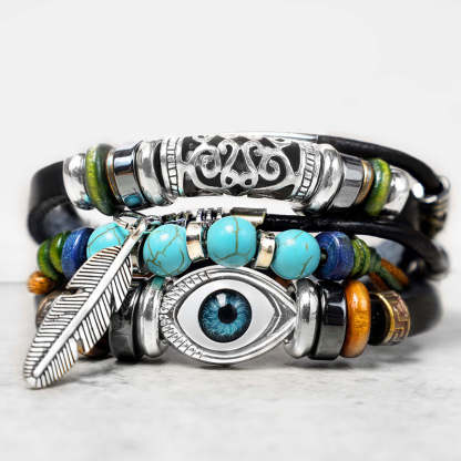 Oriental Buddha Tibetan Turquoise Evil Eye Purification Bracelet