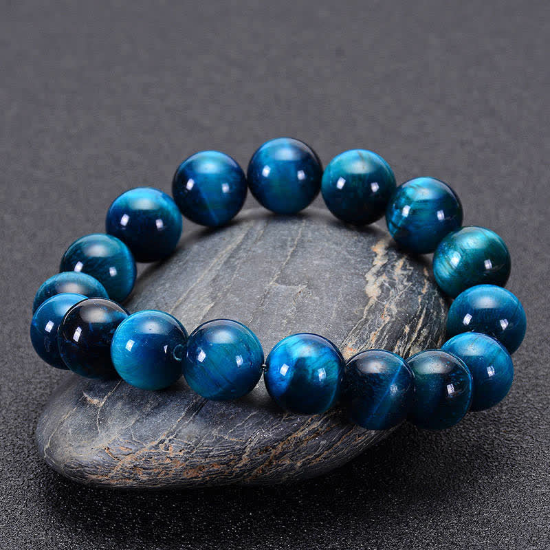 Oriental Buddha Blue Tiger Eye Protection Bracelet