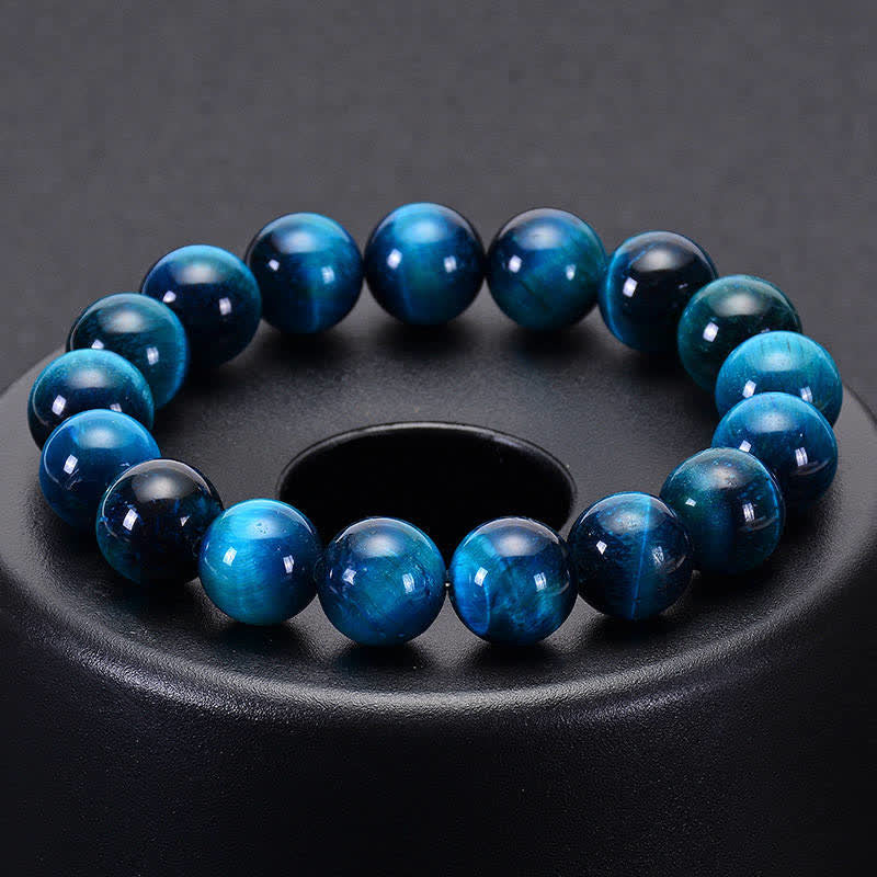 Oriental Buddha Blue Tiger Eye Protection Bracelet