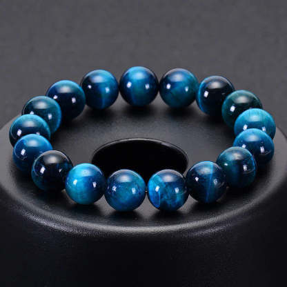Oriental Buddha Blue Tiger Eye Protection Bracelet