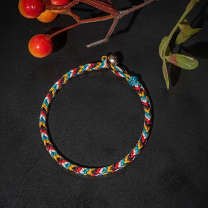 Oriental Buddha Tibet Handmade Five Color Thread Protection Braid String Bracelet
