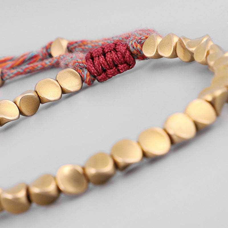 Oriental Buddha Tibetan Copper Beads Healing Luck Bracelet