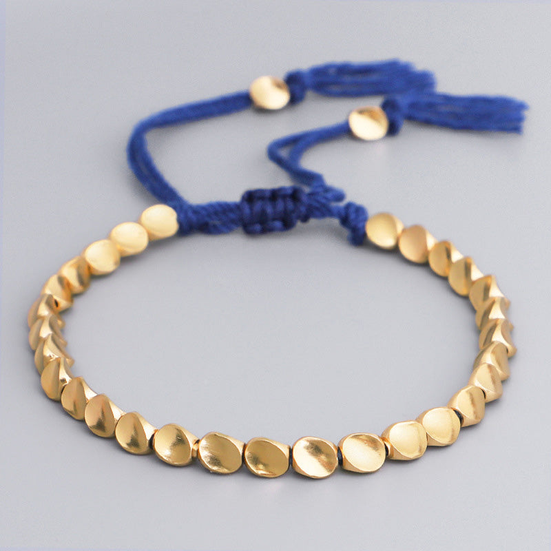 Oriental Buddha Tibetan Copper Beads Healing Luck Bracelet