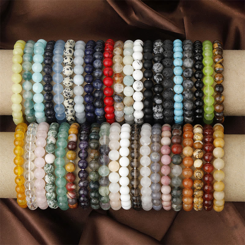 Oriental Buddha Natural Stone Quartz Healing Beads Bracelet