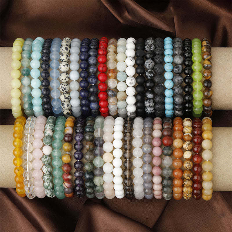 Oriental Buddha Natural Stone Quartz Healing Beads Bracelet