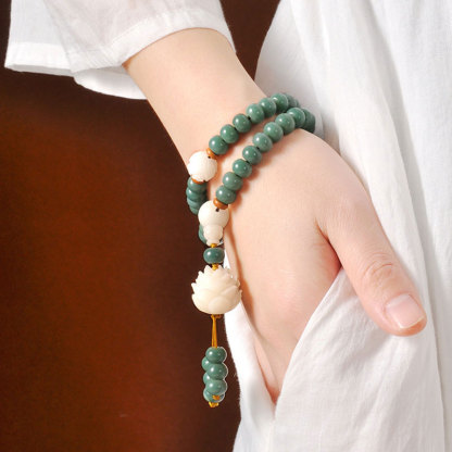Oriental Buddha Lotus Cyan Bodhi Seed Success Bracelet