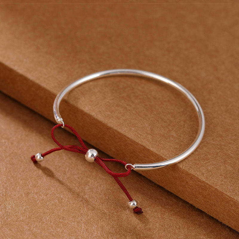 Oriental Buddha  925 Sterling Silver Red String Healing Knot Bracelet