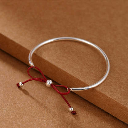 Oriental Buddha  925 Sterling Silver Red String Healing Knot Bracelet