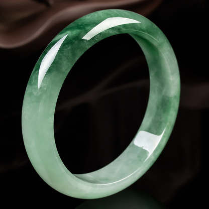 Oriental Buddha Natural Jade Fortune Blessing Bangle Bracelet