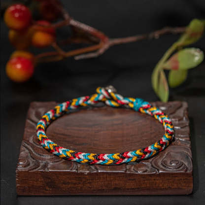 Oriental Buddha Tibet Handmade Five Color Thread Protection Braid String Bracelet