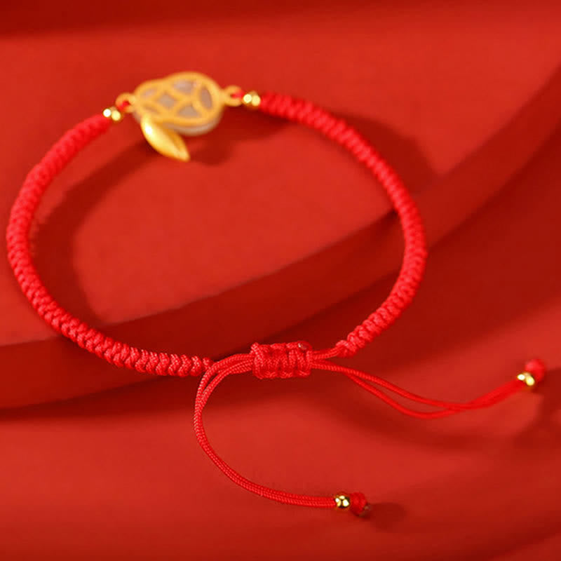 Oriental Buddha 925 Sterling Silver Year of the Rabbit Hetian White Jade Luck Red String Protection Bracelet