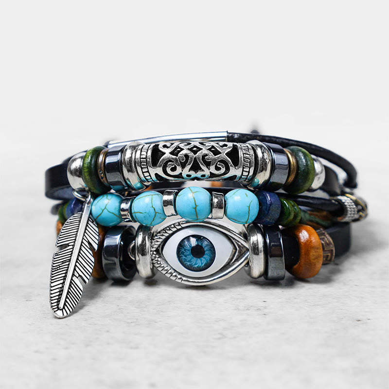 Oriental Buddha Tibetan Turquoise Evil Eye Purification Bracelet