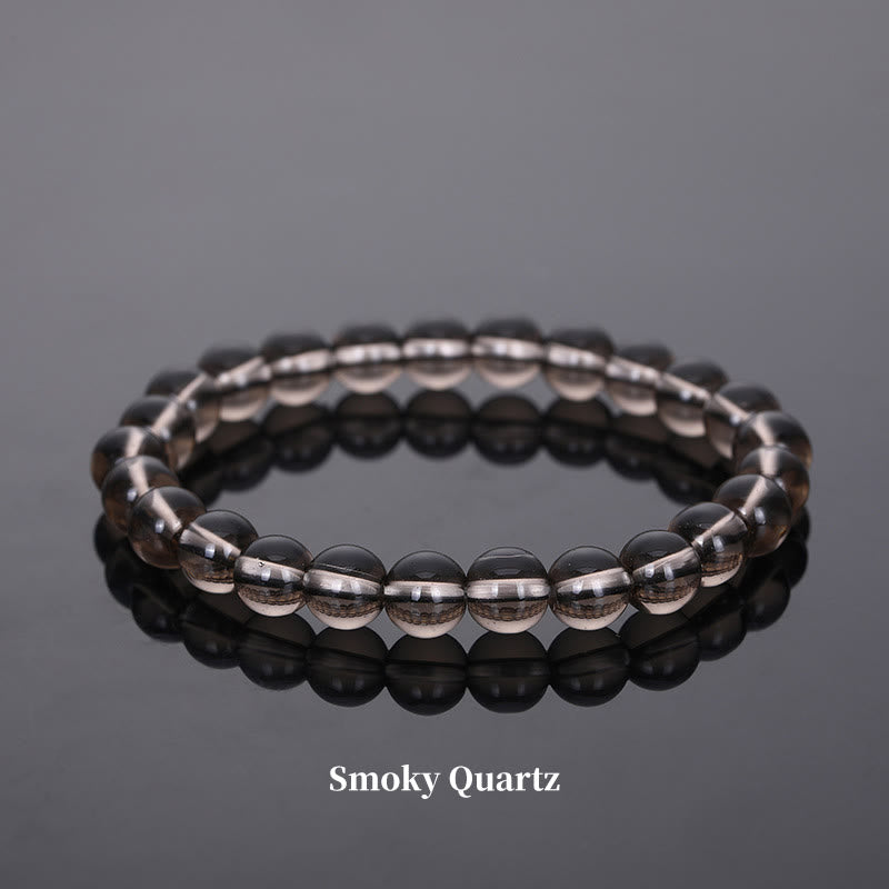 Oriental Buddha Natural Stone Quartz Healing Beads Bracelet