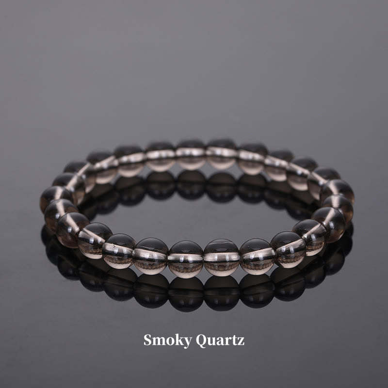 Oriental Buddha Natural Stone Quartz Healing Beads Bracelet