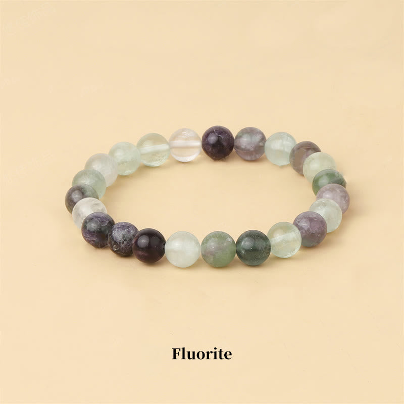 Oriental Buddha Natural Stone Quartz Healing Beads Bracelet