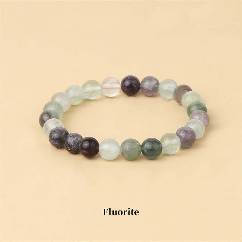 Oriental Buddha Natural Stone Quartz Healing Beads Bracelet
