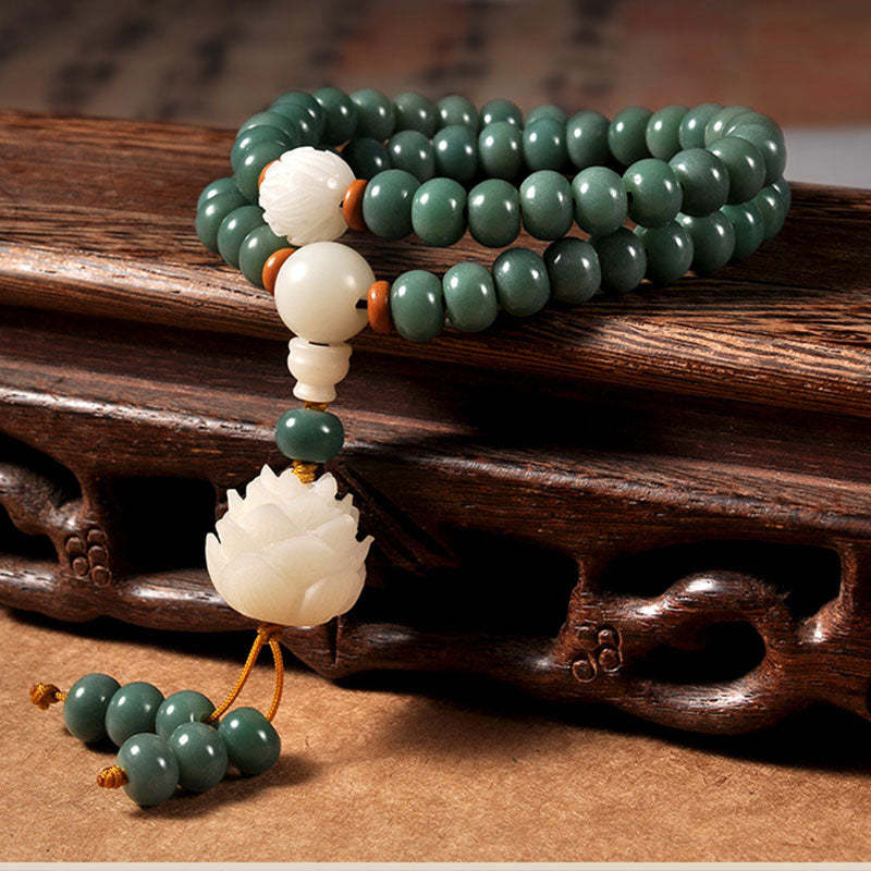 Oriental Buddha Lotus Cyan Bodhi Seed Success Bracelet
