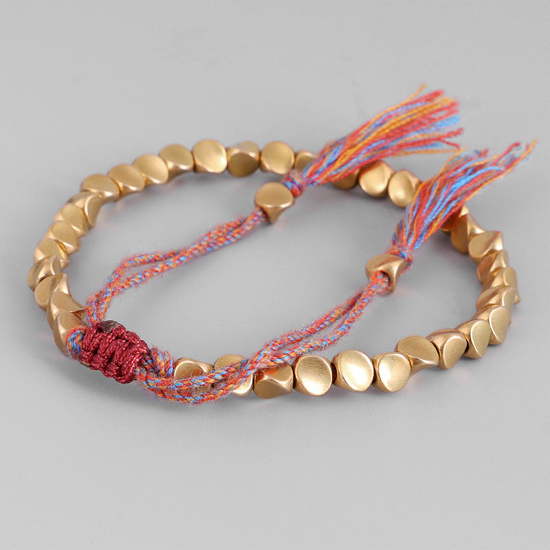 Oriental Buddha Tibetan Copper Beads Healing Luck Bracelet