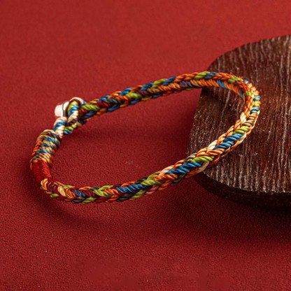 Oriental Buddha "May you be healthy and happy" Lucky Multicolored Bracelet