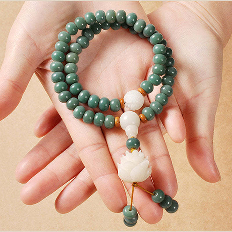 Oriental Buddha Lotus Cyan Bodhi Seed Success Bracelet