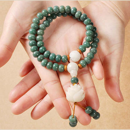 Oriental Buddha Lotus Cyan Bodhi Seed Success Bracelet