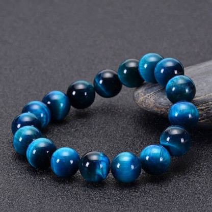 Oriental Buddha Blue Tiger Eye Protection Bracelet