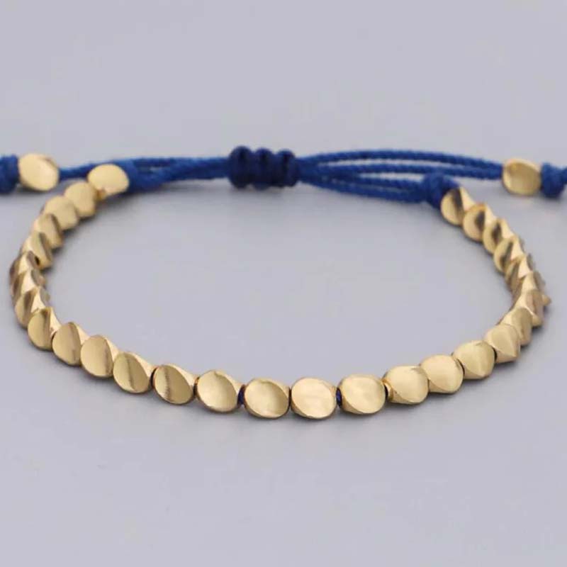 Oriental Buddha 3 PCS Tibetan Copper Beads Healing Protection Luck Bracelet Set