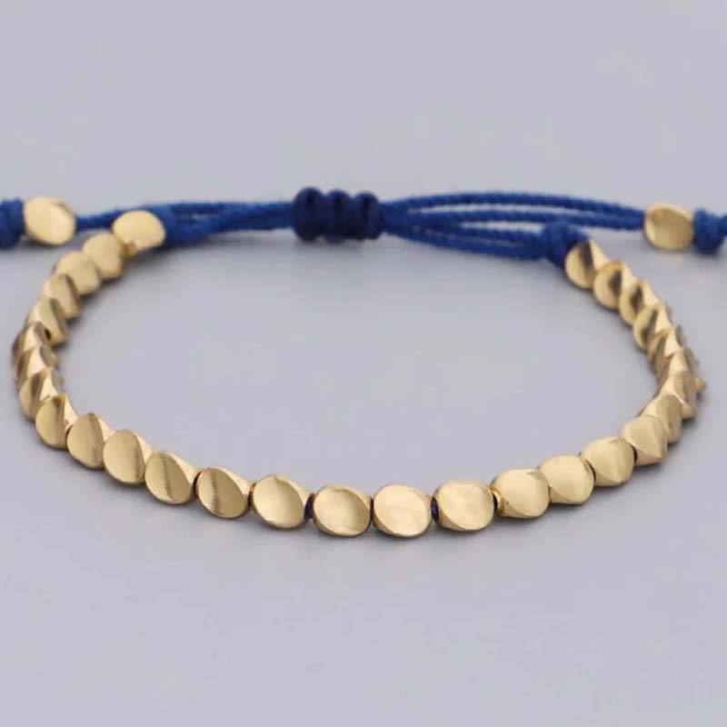 Oriental Buddha 3 PCS Tibetan Copper Beads Healing Protection Luck Bracelet Set