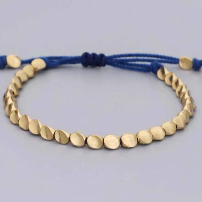 Oriental Buddha 3 PCS Tibetan Copper Beads Healing Protection Luck Bracelet Set