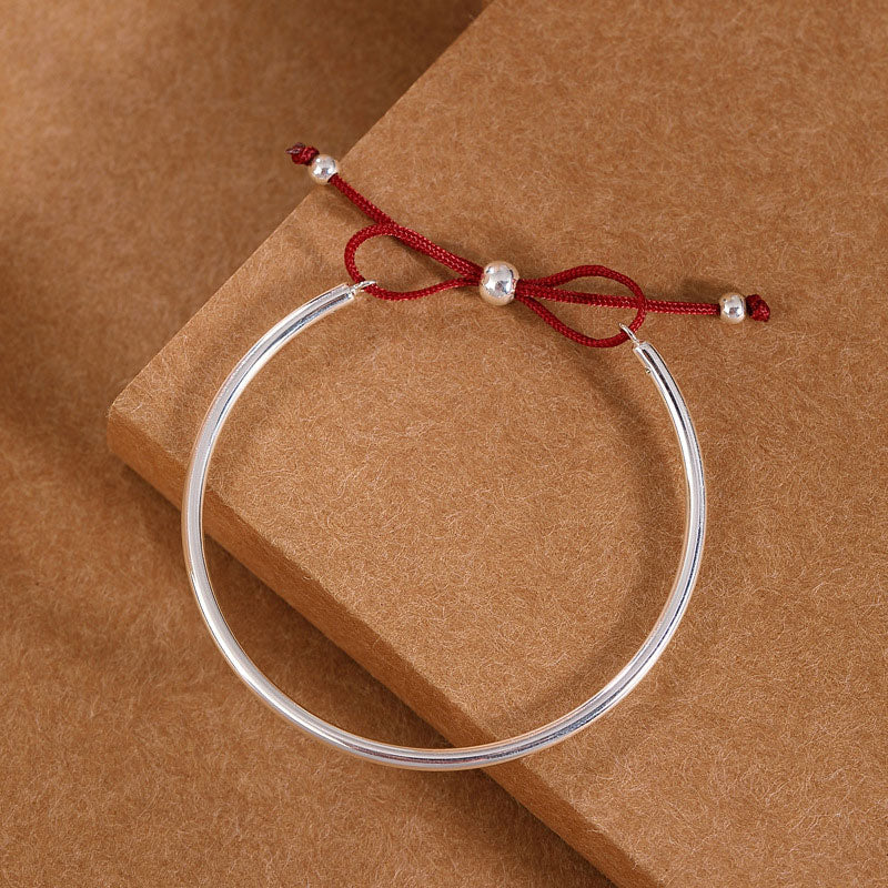 Oriental Buddha  925 Sterling Silver Red String Healing Knot Bracelet