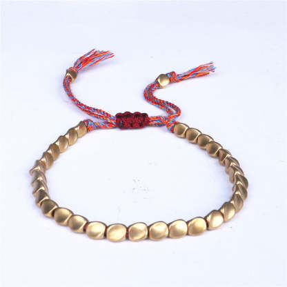 Oriental Buddha Tibetan Copper Beads Healing Luck Bracelet
