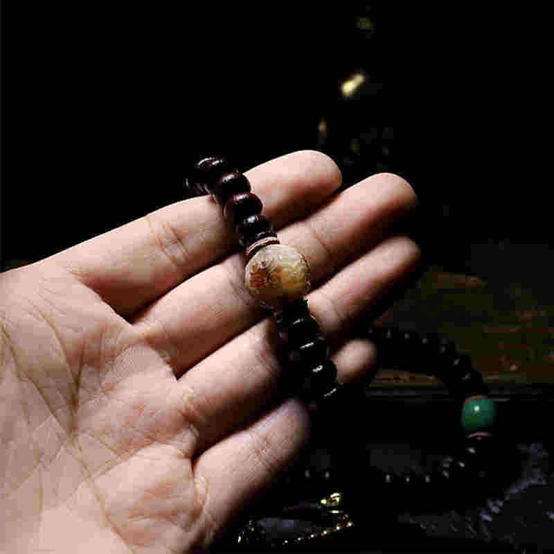 Oriental Buddha Tibet 108 Mala Beads Purple Bodhi Seed Bagua Vajra Auspiciousness Bracelet