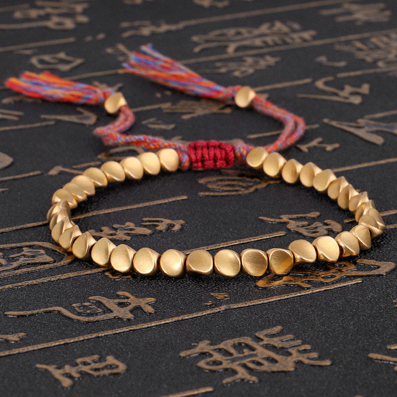 Oriental Buddha Tibetan Copper Beads Healing Luck Bracelet