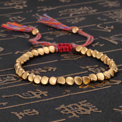 Oriental Buddha Tibetan Copper Beads Healing Luck Bracelet