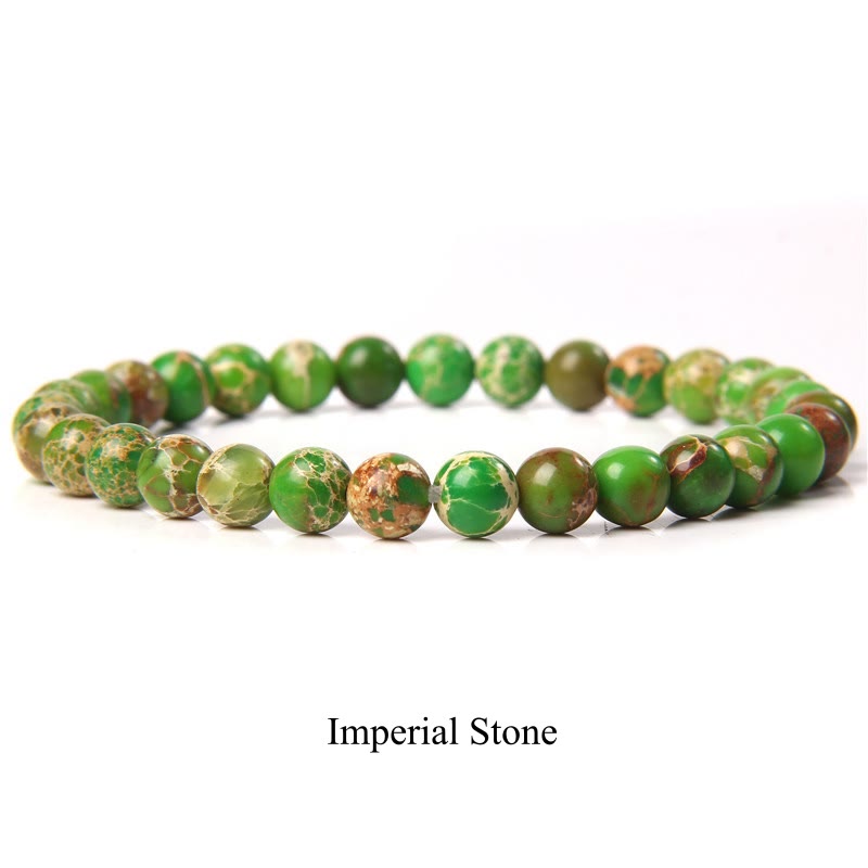 Oriental Buddha Natural Stone Quartz Healing Beads Bracelet
