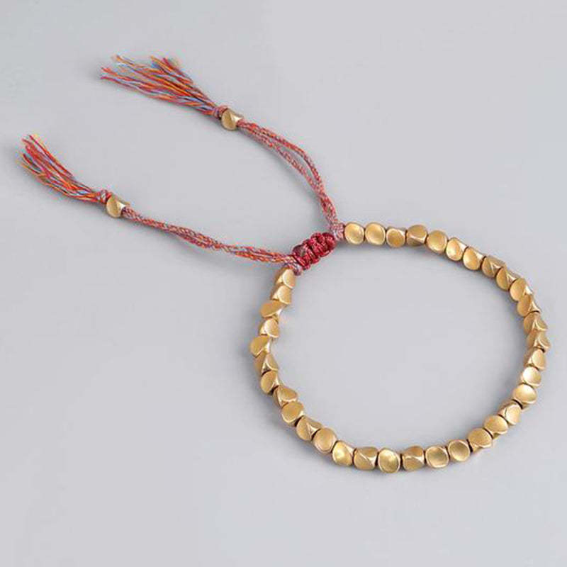 Oriental Buddha Tibetan Copper Beads Healing Luck Bracelet