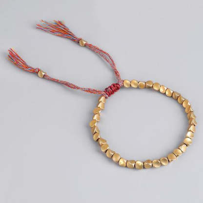 Oriental Buddha Tibetan Copper Beads Healing Luck Bracelet