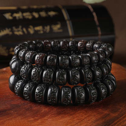 Oriental Buddha Tibetan Lightning Strike Wood Protection Bracelet