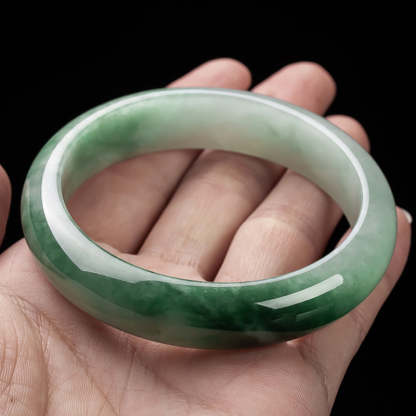 Oriental Buddha Natural Jade Fortune Blessing Bangle Bracelet