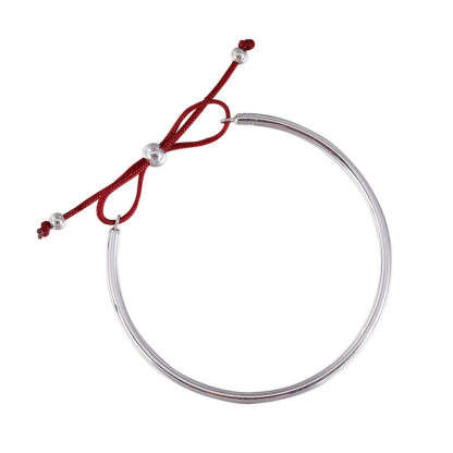 Oriental Buddha  925 Sterling Silver Red String Healing Knot Bracelet