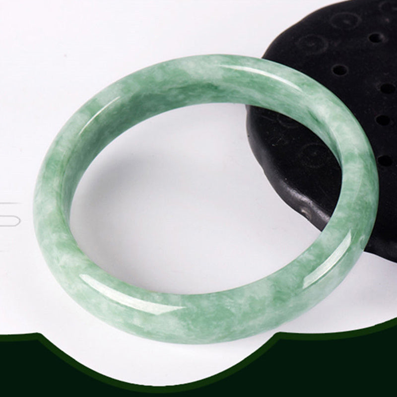 Oriental Buddha Natural Jade Prosperity Bangle Bracelet