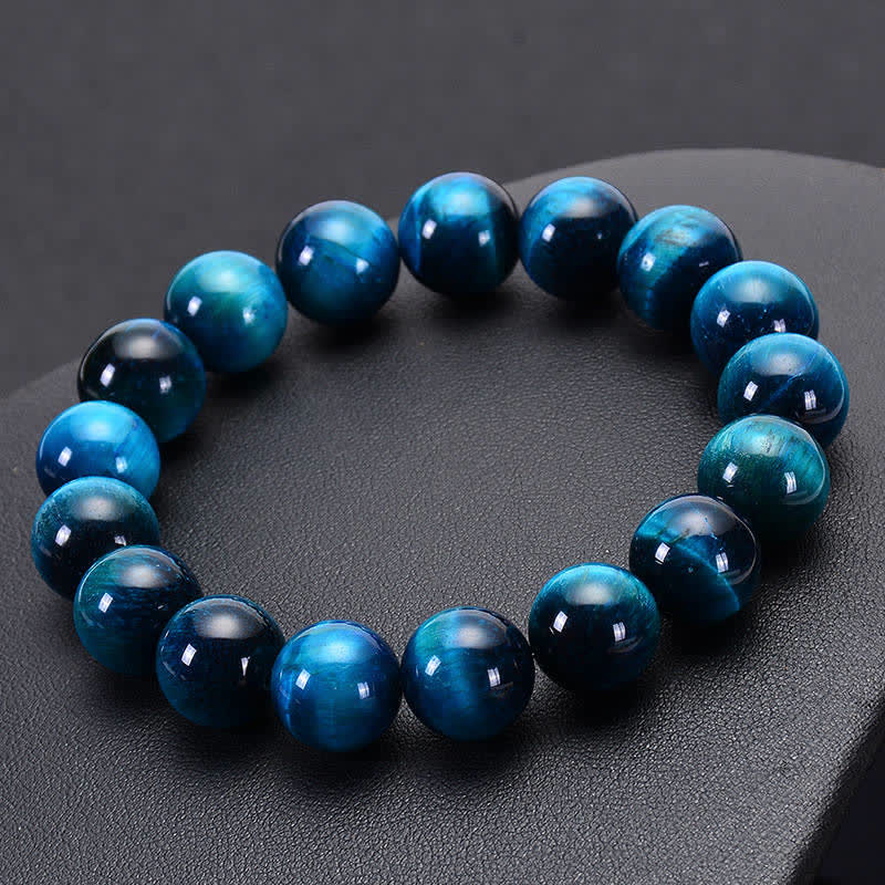 Oriental Buddha Blue Tiger Eye Protection Bracelet