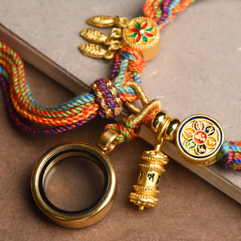 Oriental Buddha Tibetan Om Mani Padme Hum Dreamcatcher Luck Colorful Reincarnation Knot String Bracelet