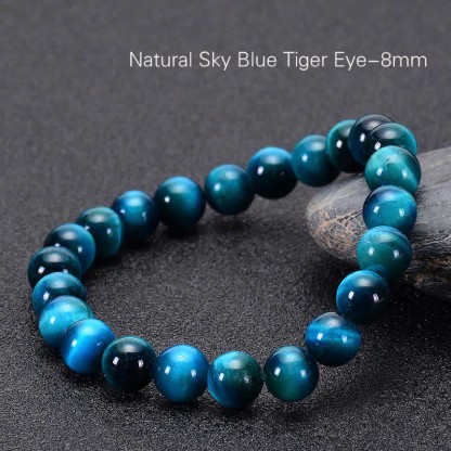 Oriental Buddha Blue Tiger Eye Protection Bracelet