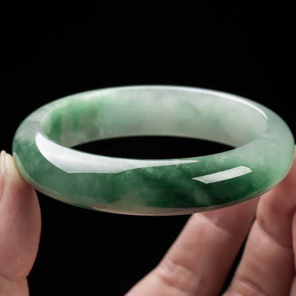Oriental Buddha Natural Jade Fortune Blessing Bangle Bracelet
