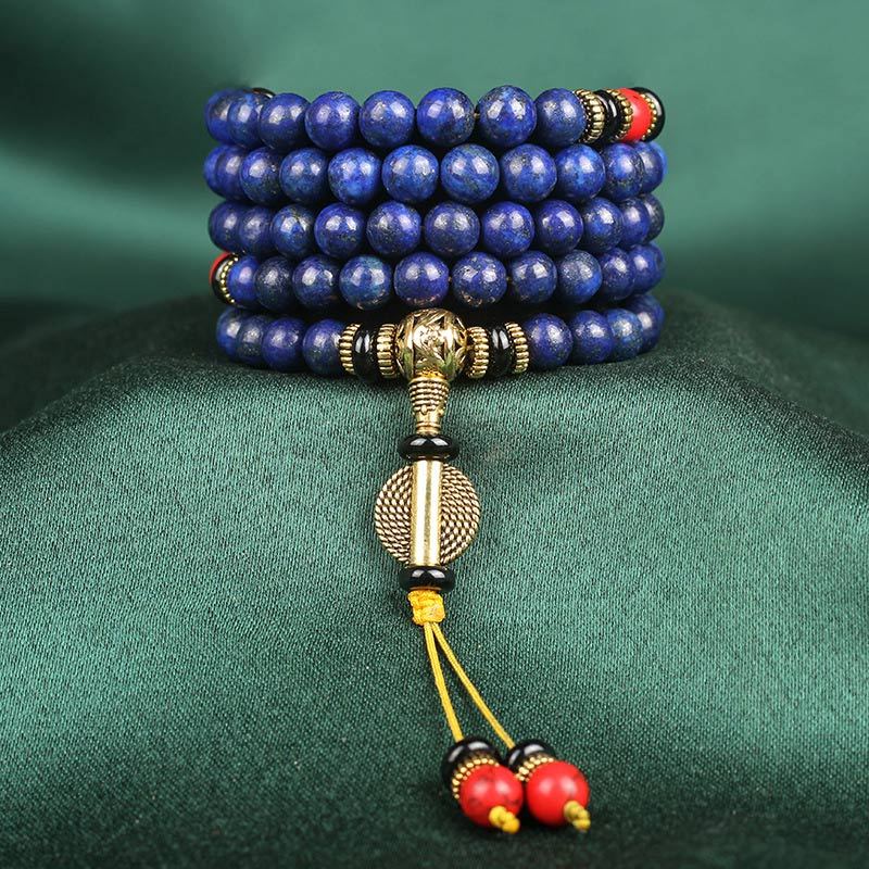 Oriental Buddha Tibetan Mala Lapis Lazuli Positive Bracelet
