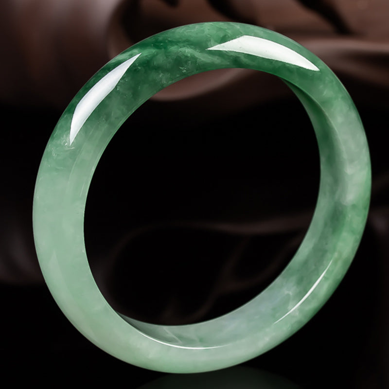 Oriental Buddha Natural Jade Fortune Blessing Bangle Bracelet