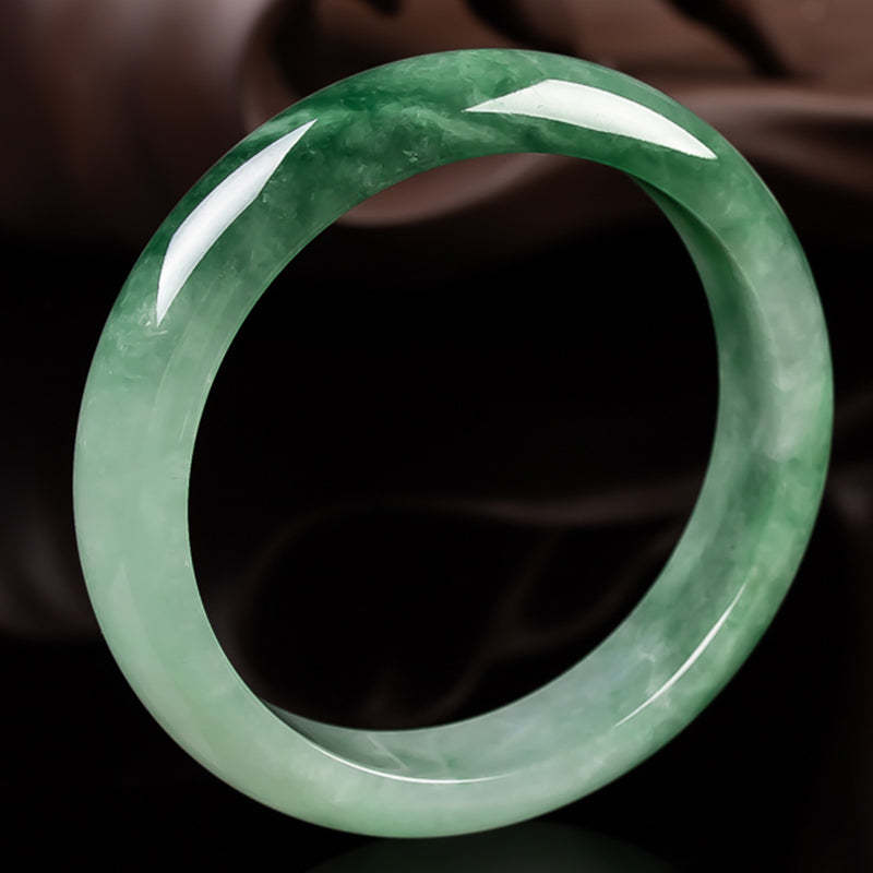 Oriental Buddha Natural Jade Fortune Blessing Bangle Bracelet