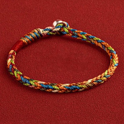 Oriental Buddha "May you be healthy and happy" Lucky Multicolored Bracelet