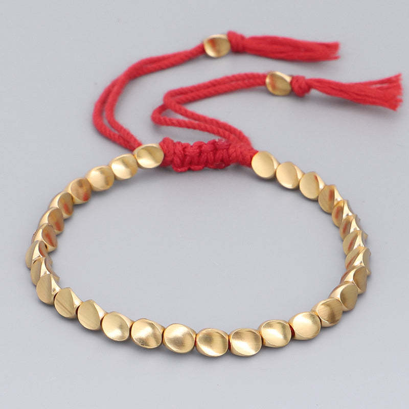 Oriental Buddha Tibetan Copper Beads Healing Luck Bracelet